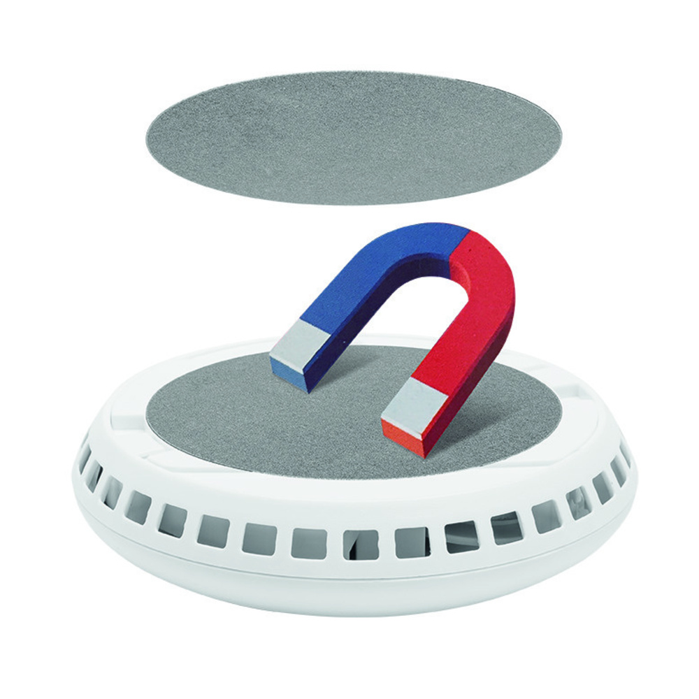 Selbstklebende Universal-Magnethalterung für Rauchmelder bzw. Gefahrenmelder, 3M-Klebepad, Ø 70 mm
