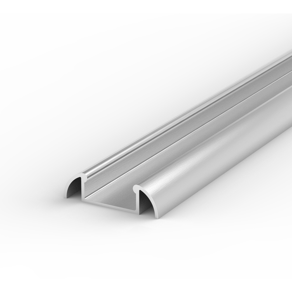 1-m-Aluminiumprofil P2-1 für LED-Streifen bis 12 mm Breite, mit matter Abdeckung, inkl. Endkappen
