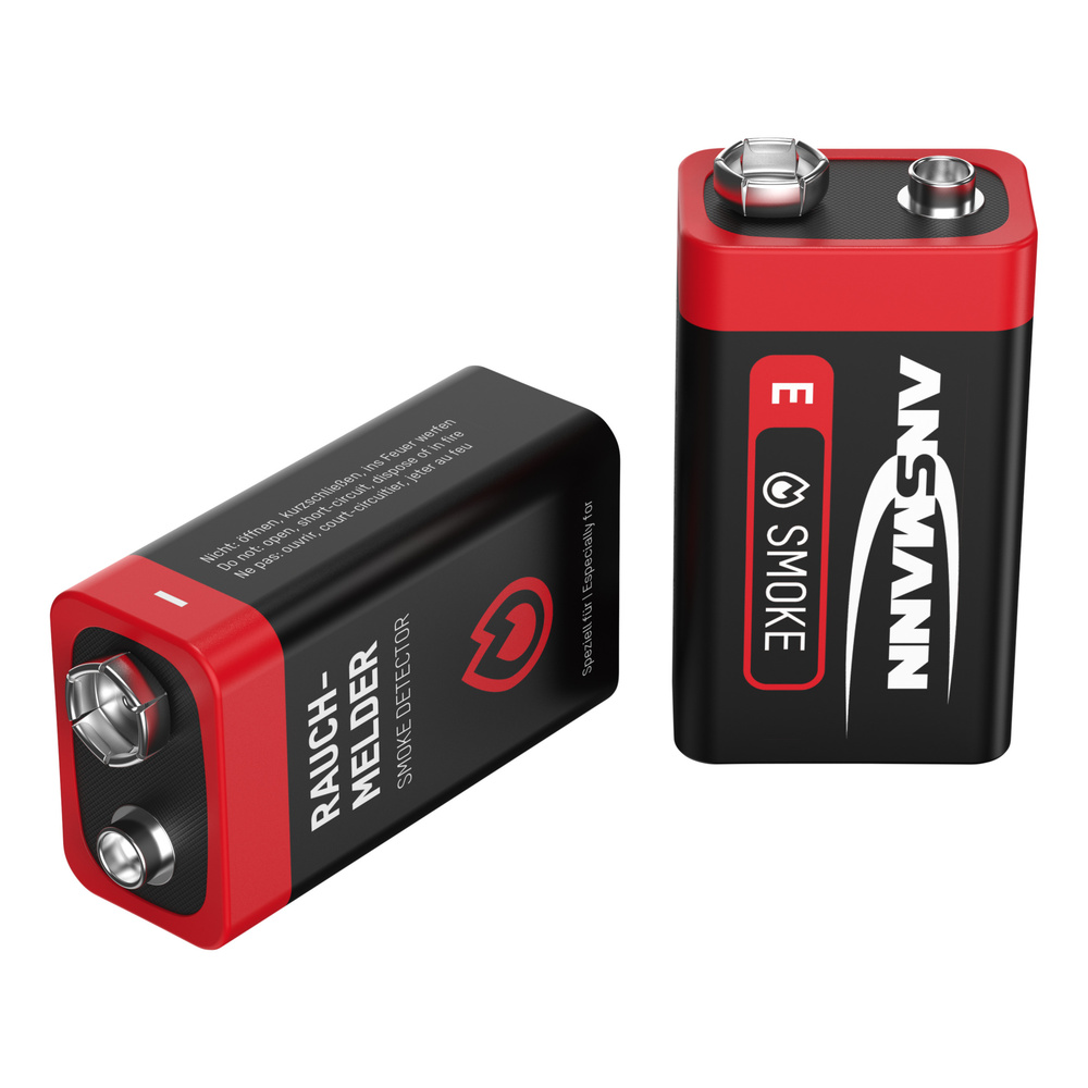 Ansmann Alkaline Batterie 9-V-Block für Rauchmelder