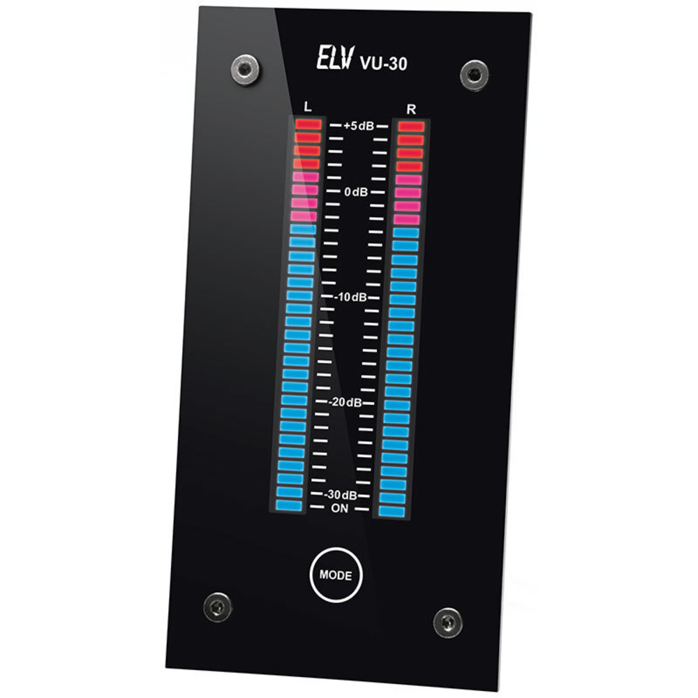 ELV Bausatz VU-Meter VU-30 mit Peak-Hold inkl. Frontplatte, Set mit Farbfilterfolien