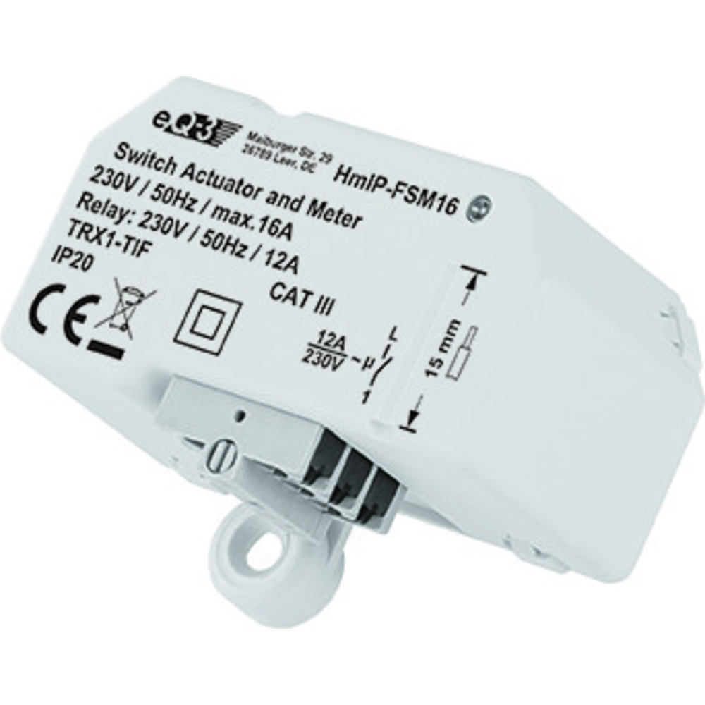 Homematic IP Smart Home Schalt-Mess-Aktor (16 A) – Unterputz, HmIP-FSM16