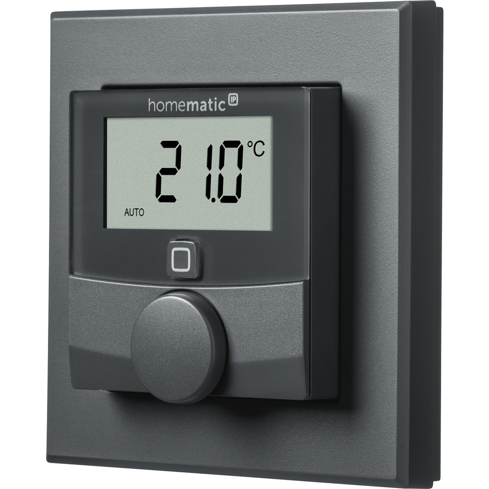 Homematic IP Smart Home Wandthermostat mit Luftfeuchtigkeitssensor, anthrazit, HmIP-WTH-A