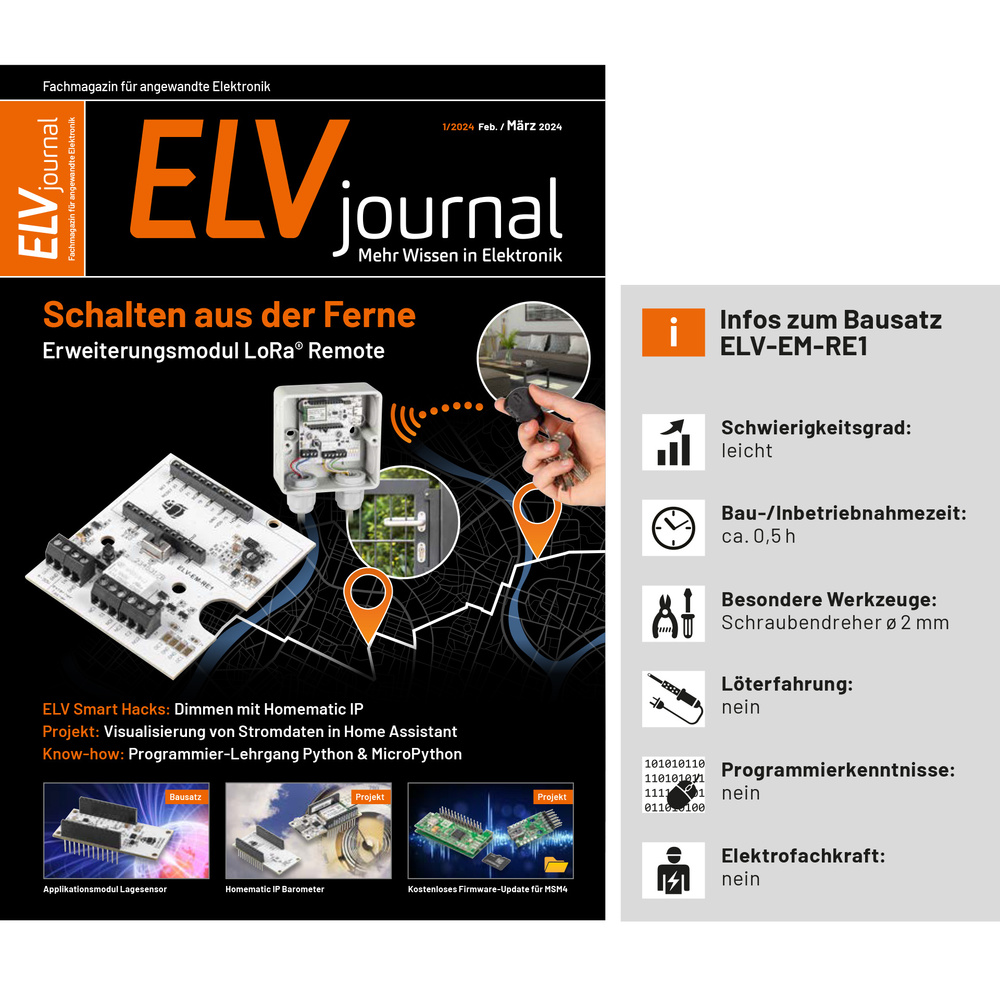 ELV Erweiterungsmodul Relais 1, LoRa® Remote, ELV-EM-RE1