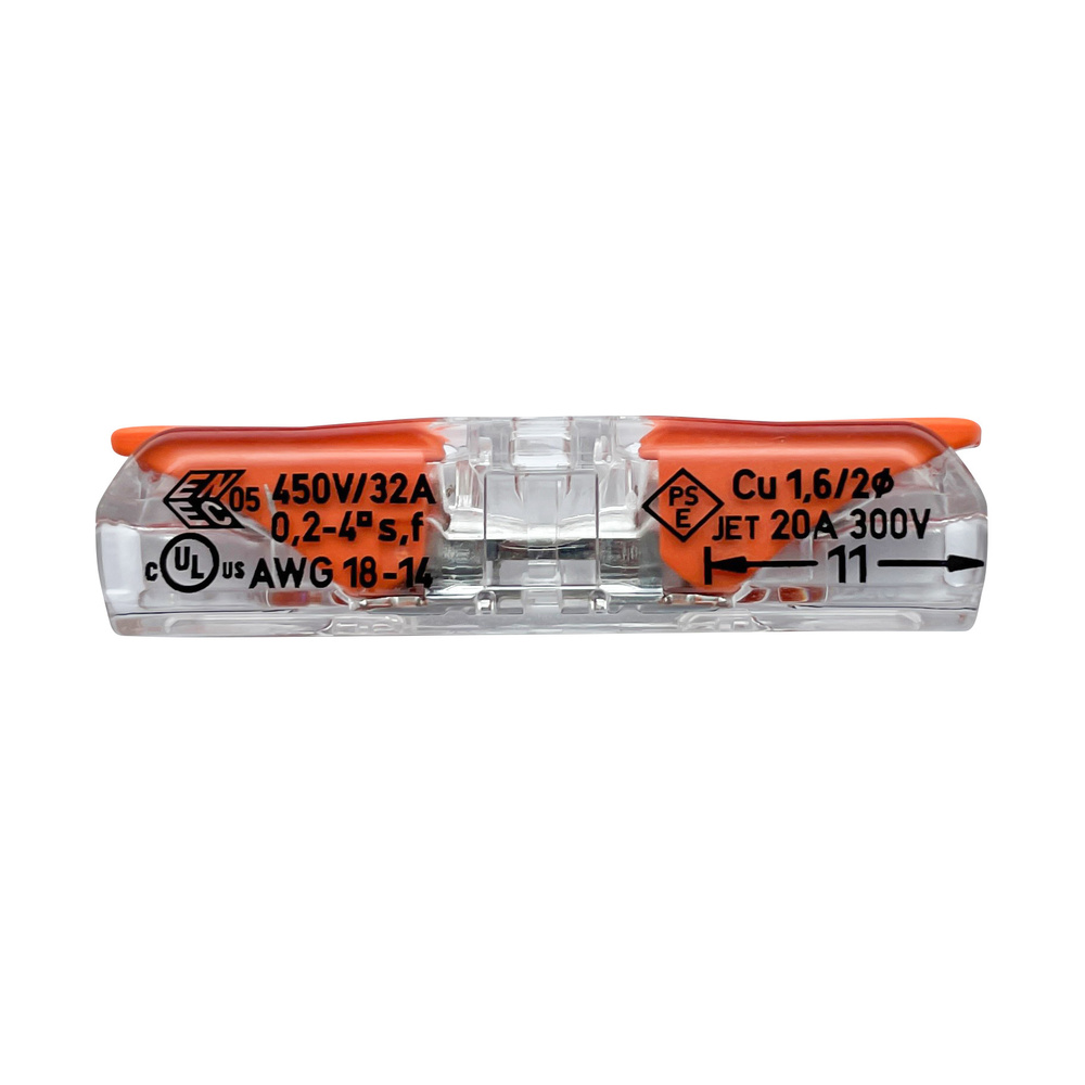 WAGO Durchgangsverbinder mit Hebel 221-2411, max. 4 mm², 60 Stück
