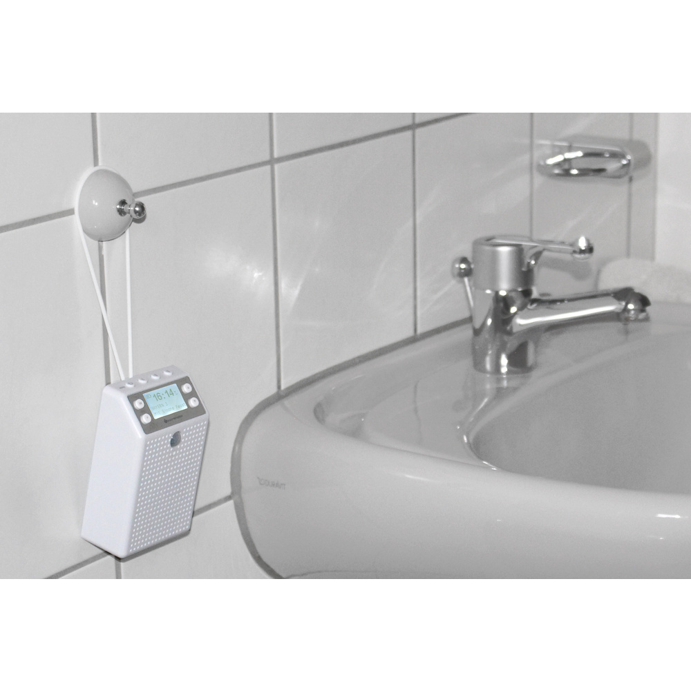 Soundmaster Aufputz-Steckdosenradio DAB60WE, DAB+/UKW, Bluetooth, Akku, IPX4