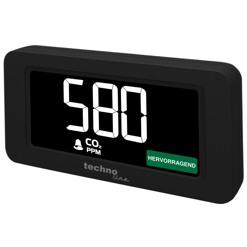 technoline CO2-Messgerät / CO2-Anzeige WL1022, Kohlendioxid, Ampel-Anzeige, Luftgüte
