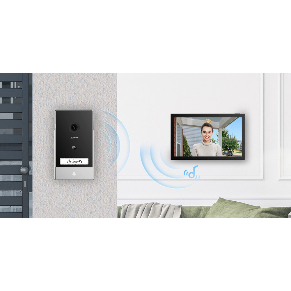 EZVIZ WLAN-Video-Türsprechanlage HP7 mit kabelgebundenem Monitor und Smartphone App