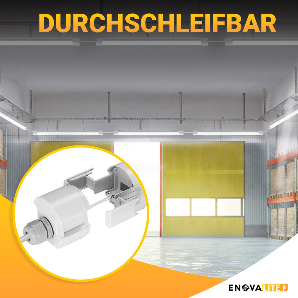 ENOVALITE 18-W-LED-Feuchtraumwannenleuchte PRO, 2070 lm, 115 lm/W, 4000 K, durchschleifbar, 65 cm