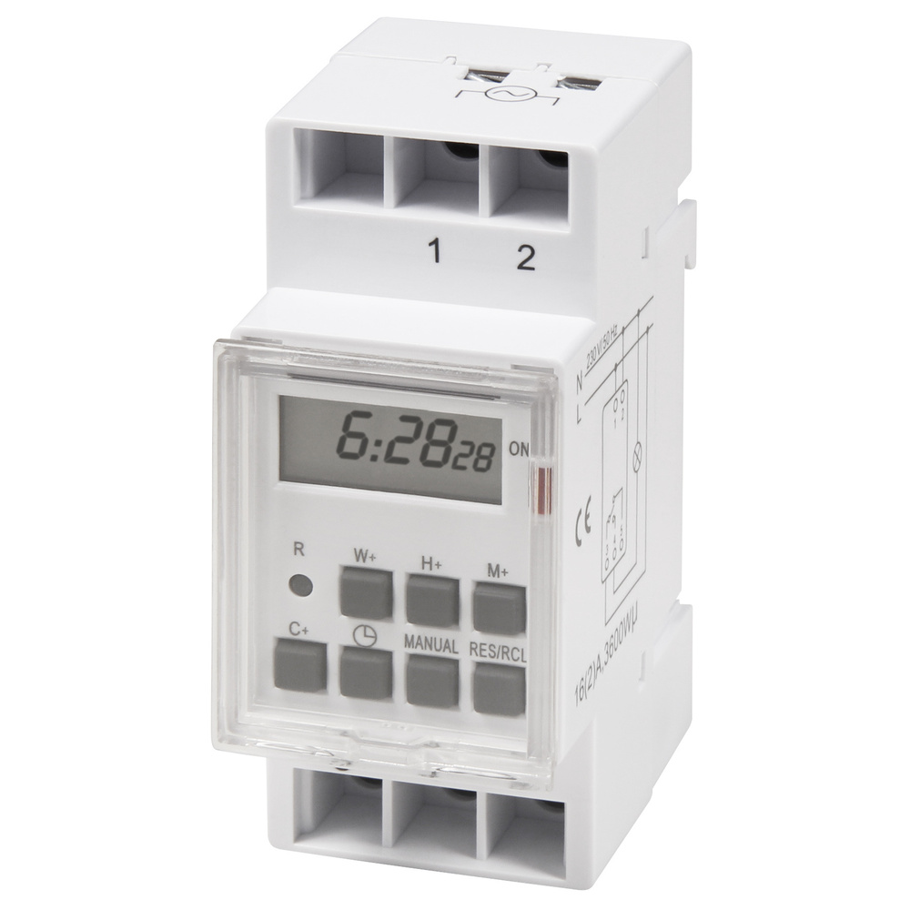 McPower digitale Zeitschaltuhr STE-3, Hutschienenmontage, 230V / 16A, Max. 3600 W