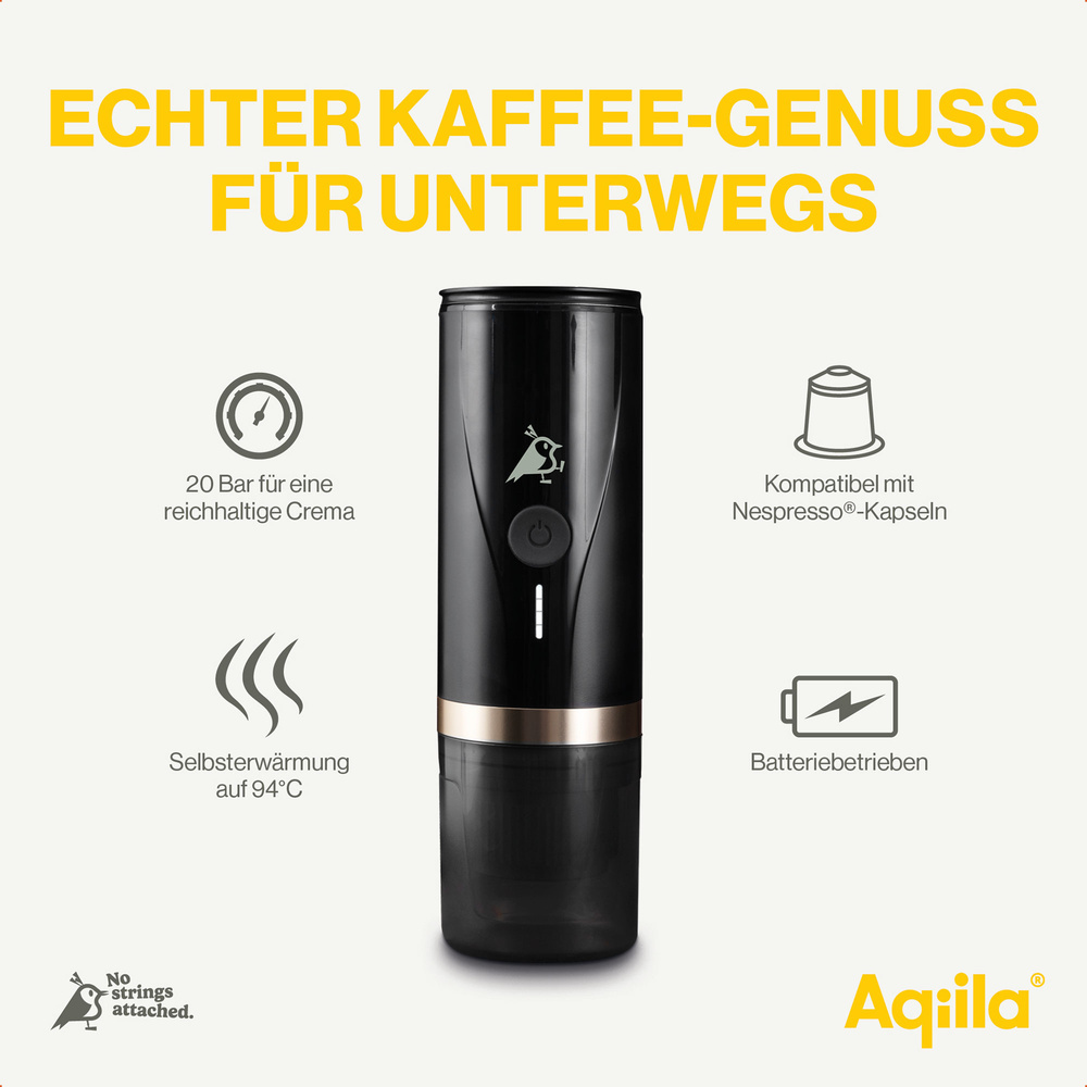 Aqiila Coffeebird, tragbare Espressomaschine
