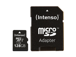 Intenso microSDXC-Karte UHS-I Premium, Class 10, mit SD-Adapter, 90 MB/s, 128 GB