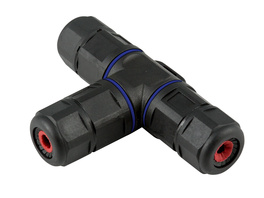 Heitronic T-Kabelverbinder, 3-polig, IP68, mit Schraubklemmen, wasserdicht bis 1 m
