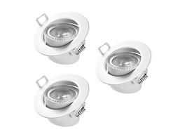 HEITRONIC 3er-Spar-Set 5,5-W-LED-Einbaustrahler DL7002, austauschbare Farbringe, schwenkbar, IP44