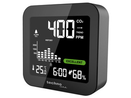 technoline CO2-Messgerät / CO2-Anzeige WL1025, Kohlendioxid, Ampel-Anzeige, Akku