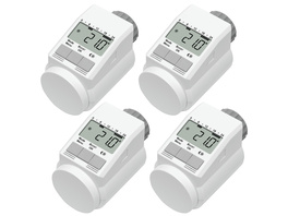 Eqiva 4er-Set Elektronischer Heizkörperthermostat Model L mit Boost-Funktion, leises Kompaktgetriebe