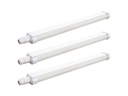 Blulaxa 3er-Set 20-W-LED-Feuchtraumwannenleuchte HumiLED fix slim, 2400 lm, 4000 K, IP65, 120 cm